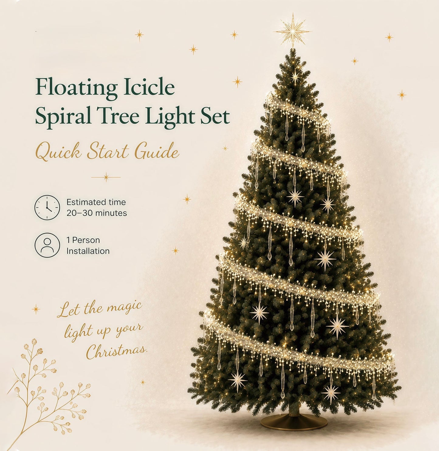 Floating Icicle Spiral Tree Light Set - Arriving in Store October