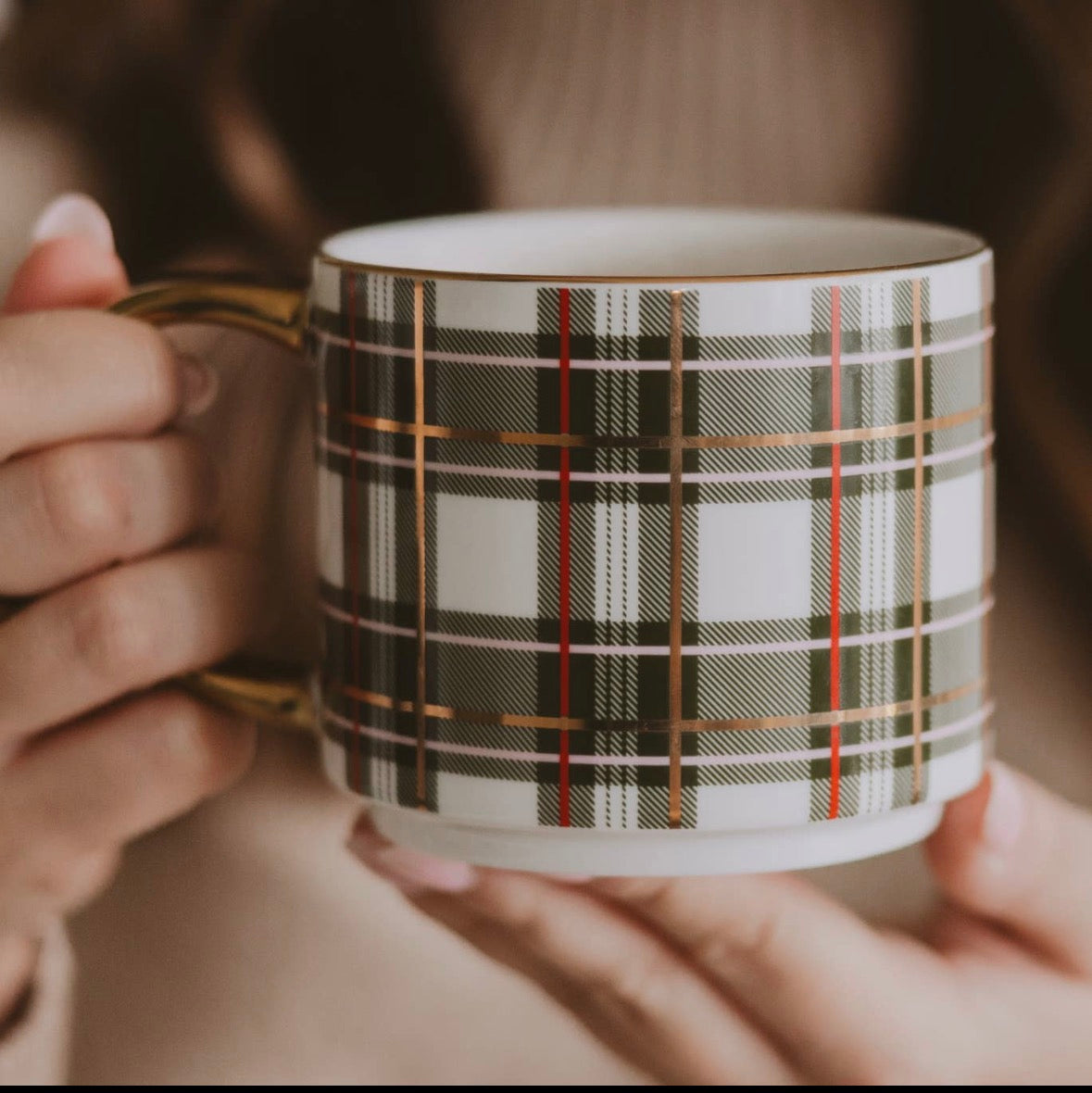 Green Plaid Coffee Mug - Arriving in Store October