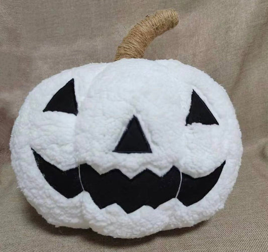 Jack-O'-Lantern White Pumpkin Pillow