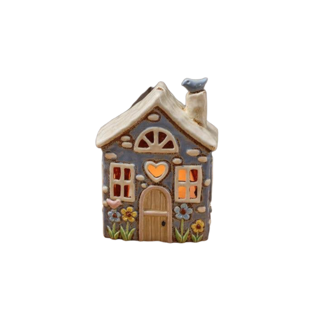 Stoneware Garden Birds House Candle Holder With 3D Bird - Arriving in Store late May