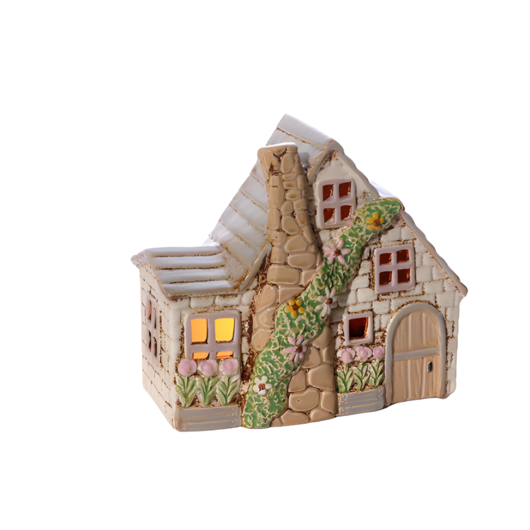 Cottage Garden Stoneware Double Cottage Candle Holder - Arriving in Store June