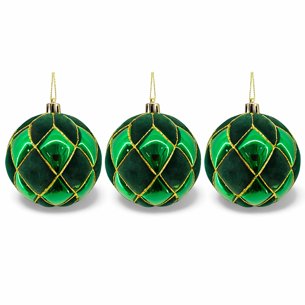 Green Harlequin Ornament Set of 3 - Arriving in Store October 2026