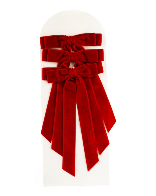 Red Double Bow (Set of 3) - 23cm - Arriving in Store October 2026