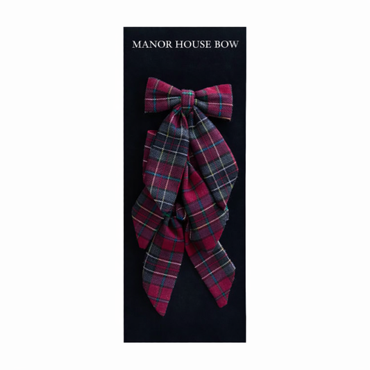 Manor House Red Tartan Mini Bow Clip - Arriving in Store October