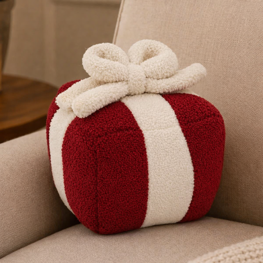 Red and White Gift Box Filled Pillow - Arriving in Store September