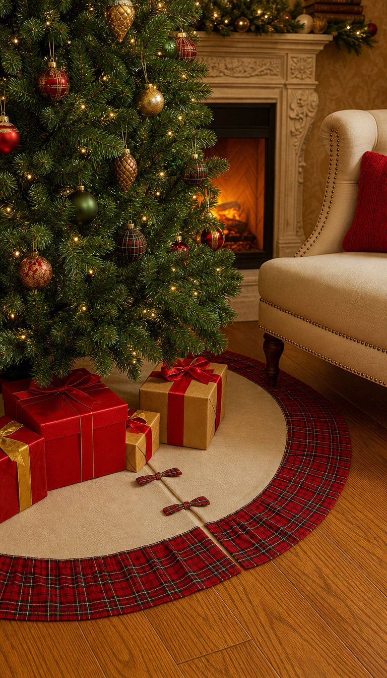 Classic Tartan Plaid Dazzle 53" Christmas Tree Skirt - Arriving in Store October