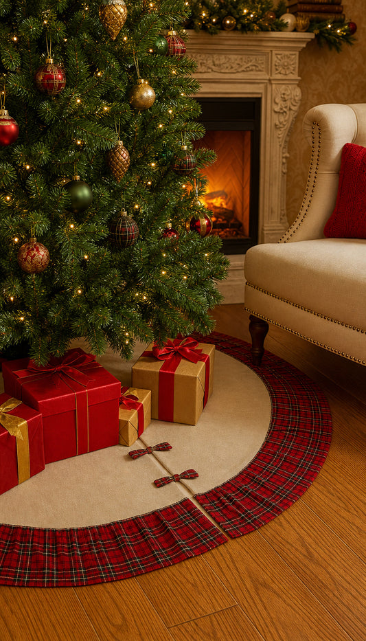 Classic Tartan Plaid Dazzle 53" Christmas Tree Skirt - Arriving in Store October