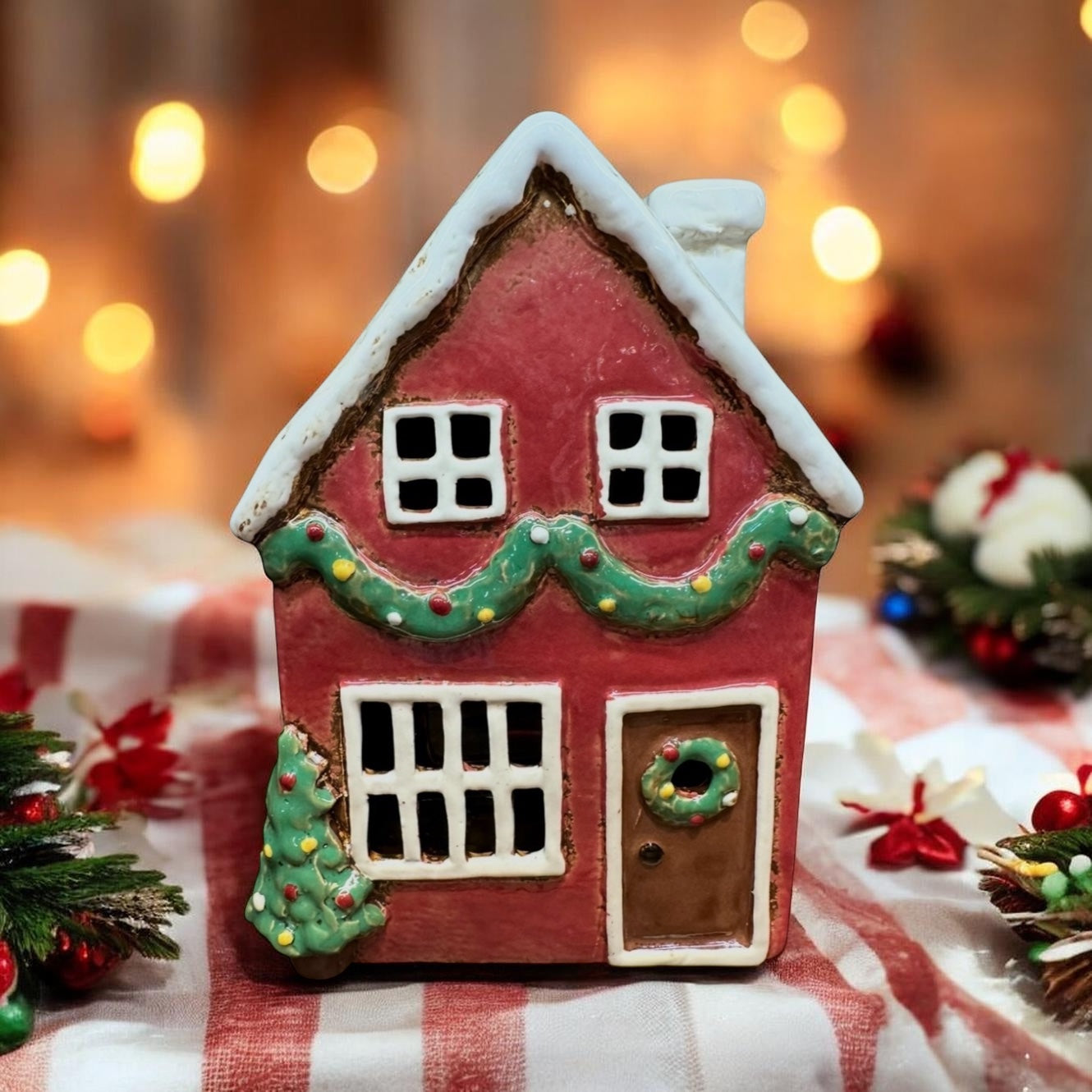 Christmas Cottage with Garland - Arriving in Store September