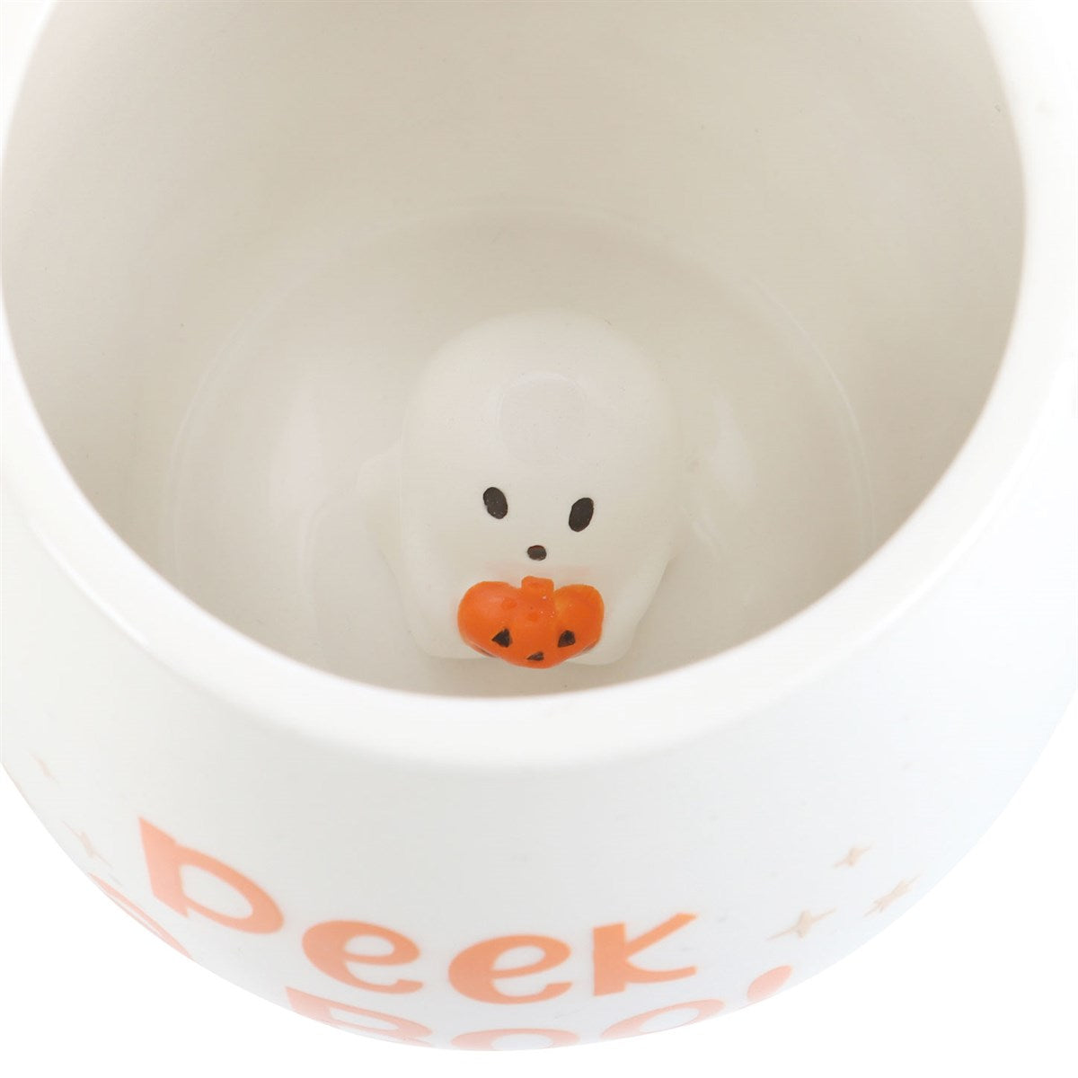 Peekaboo Ghost Shaped Ceramic Rounded Mug