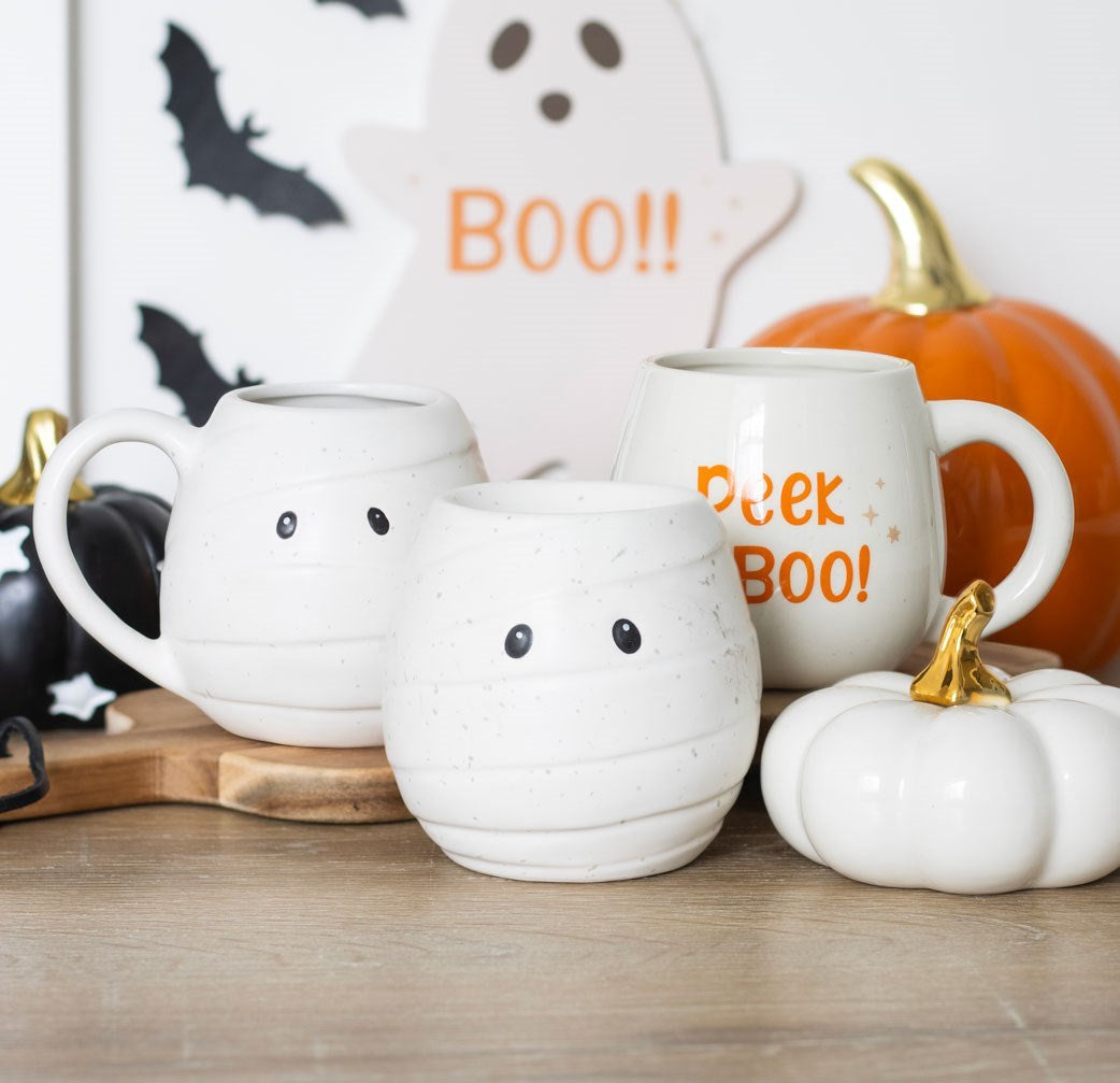 Peekaboo Ghost Shaped Ceramic Rounded Mug