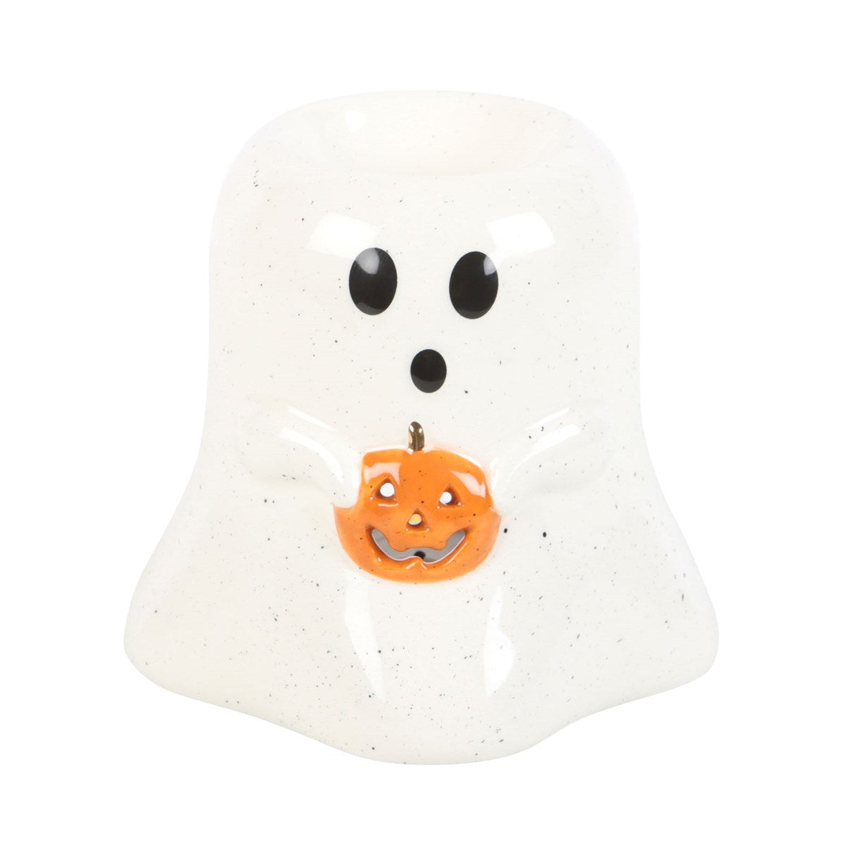 Ghost Shaped Ceramic Oil Burner With Pumpkin