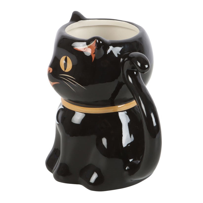 Spooky Black Cat Shaped Ceramic Halloween Mug