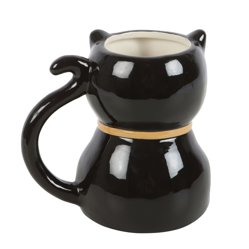 Spooky Black Cat Shaped Ceramic Halloween Mug