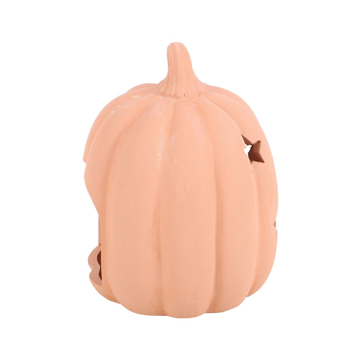 Neutral Terracotta Pumpkin Tealight Holder With Stars