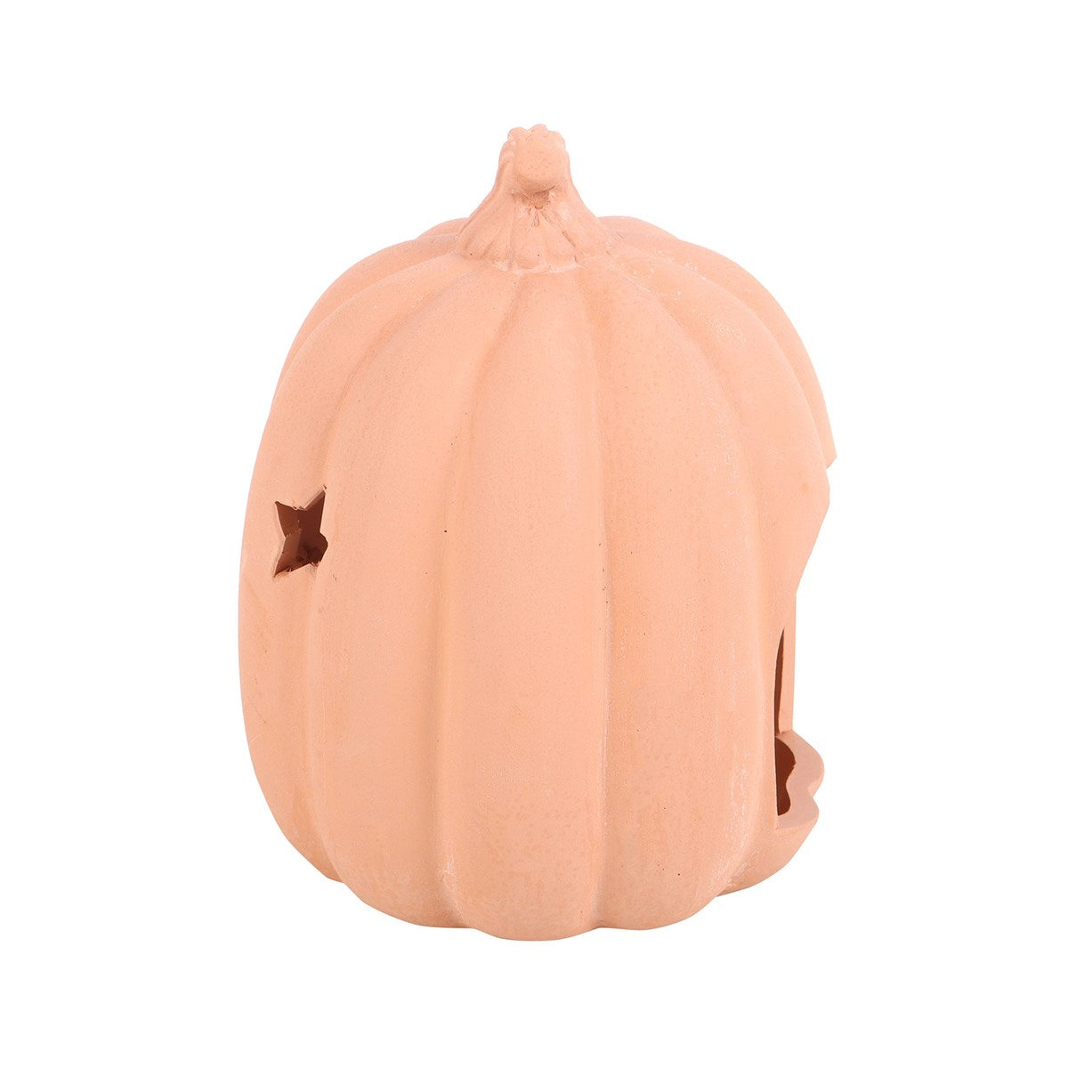 Neutral Terracotta Pumpkin Tealight Holder With Stars