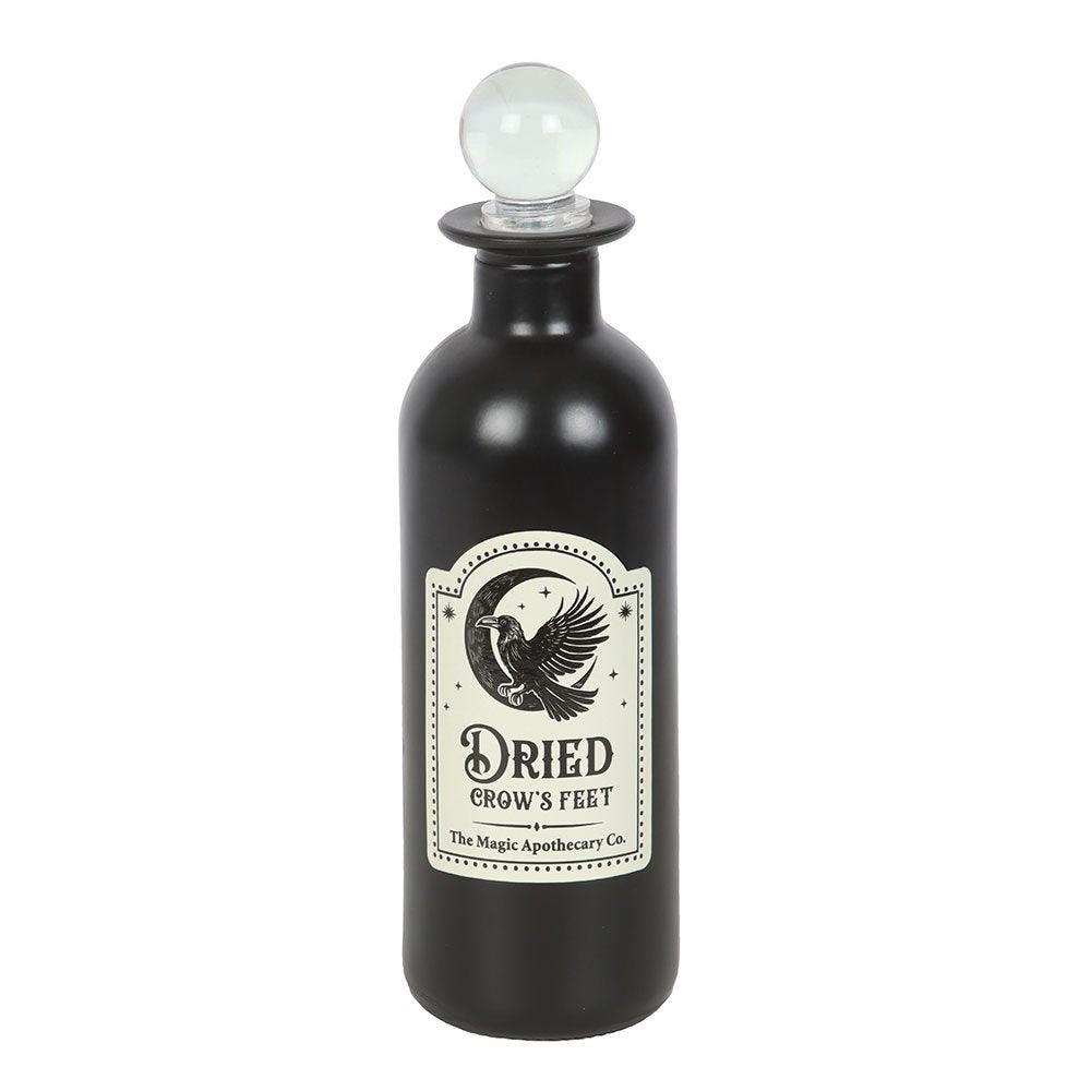 Dried Crow's Feet Decorative Glass Potion Bottle - September Drop