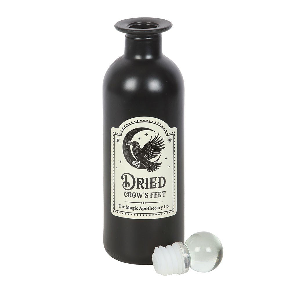 Dried Crow's Feet Decorative Glass Potion Bottle - September Drop