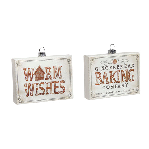 Gingerbread Baking Company & Warm Wishes Sign Ornament