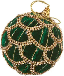 4" Green Velvet Jewel Bauble