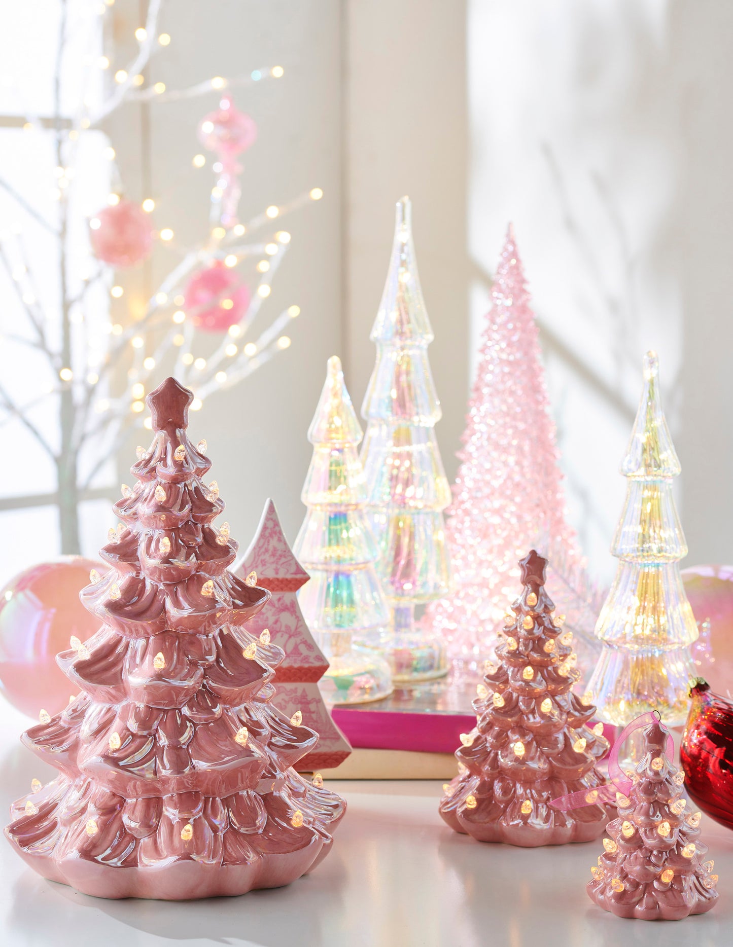 Lighted Pink Vintage Tree 20cm