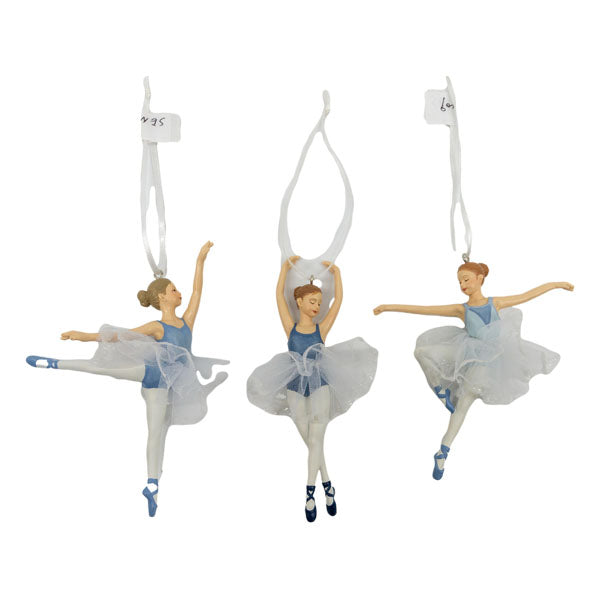 Blue Ballerina Ornament Set of 3 - October Drop