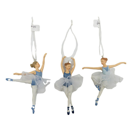 Blue Ballerina Ornament Set of 3 - October Drop