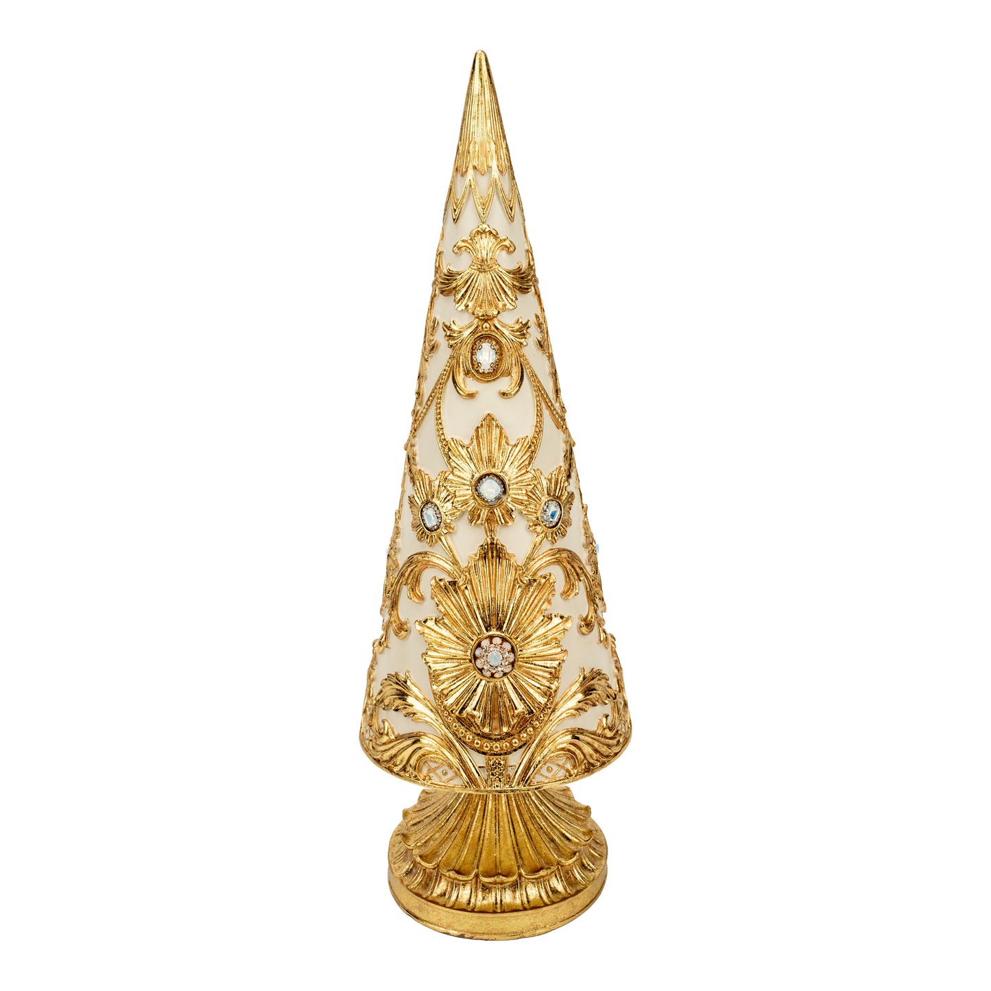 Ivory Gold Damask Christmas Tree - October Drop