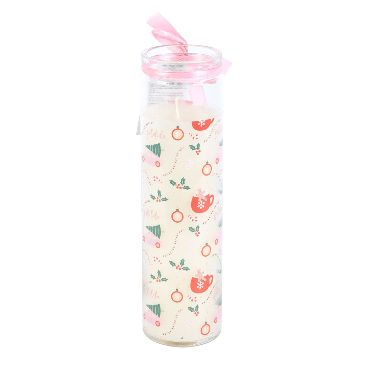 Sugarplum Fun Christmas Print Tube Candle - Gingerbread Latte Scent