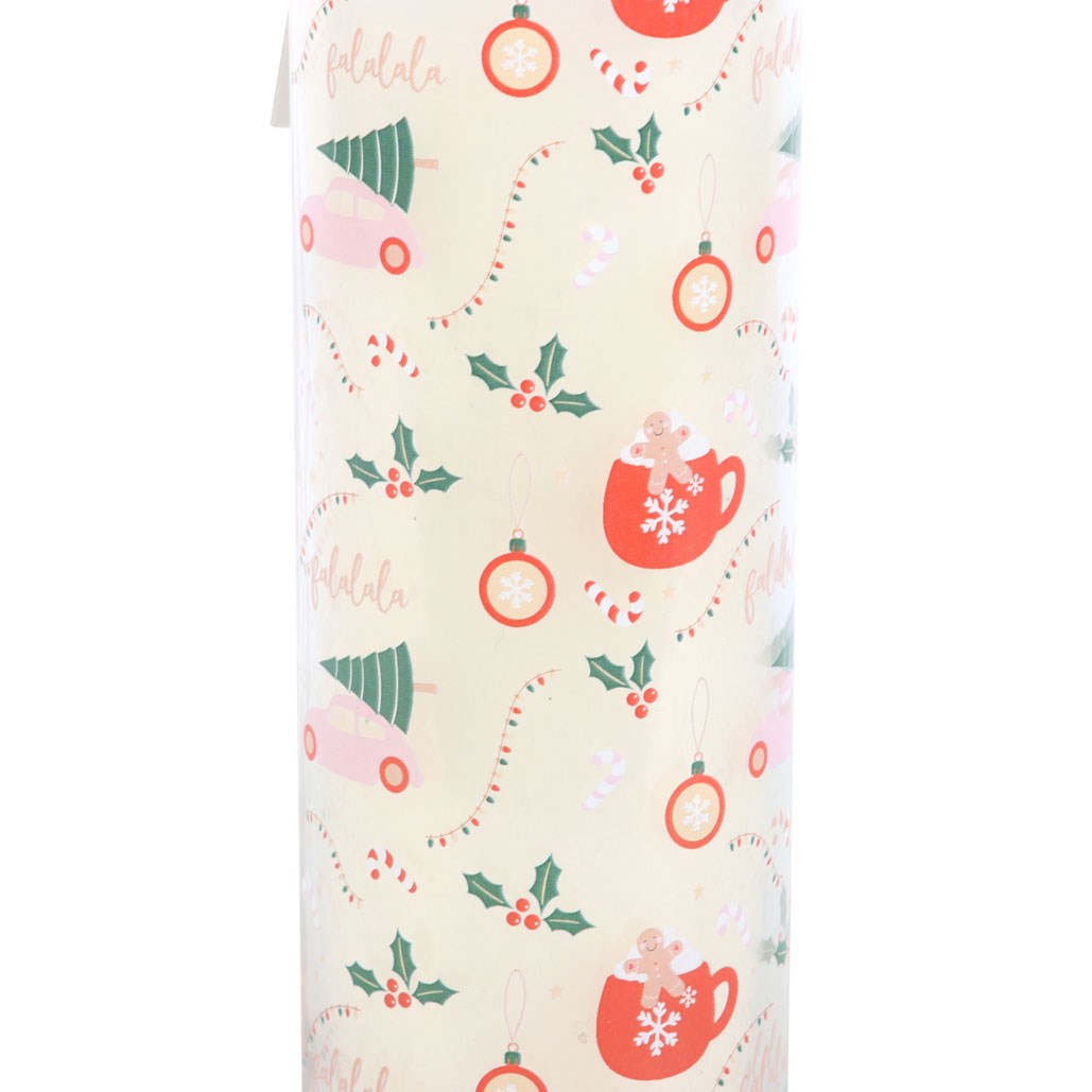 Sugarplum Fun Christmas Print Tube Candle - Gingerbread Latte Scent