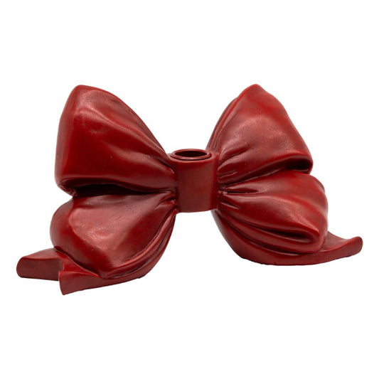 Red Bow Candle Holder - October Drop