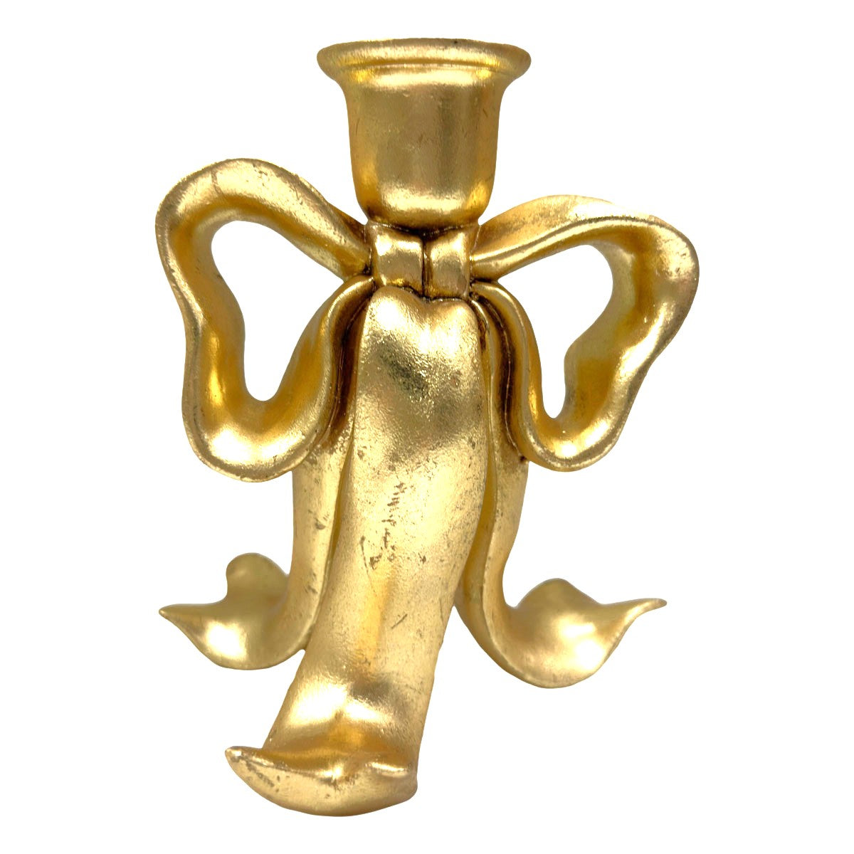 Gilded Bow Candle Holder - 17cm - October Drop
