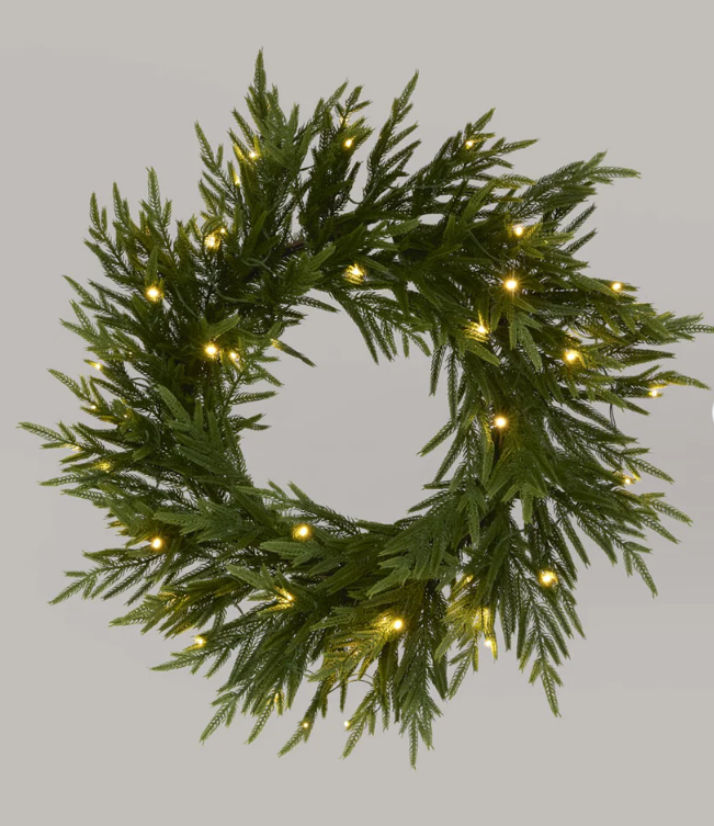 Soft-Touch Light Up Wreath 60cm - Arriving in Store October