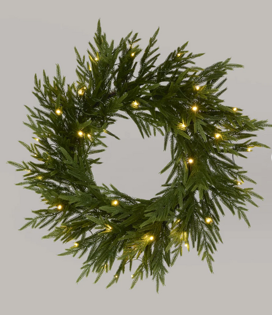 Soft-Touch Light Up Wreath 60cm - Arriving in Store October