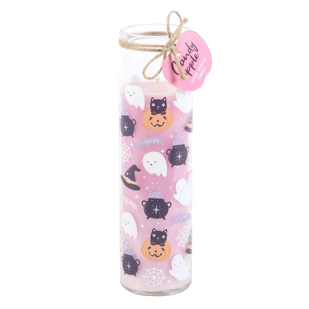 Cute Halloween Print Candy Apple Glass Tube Candle