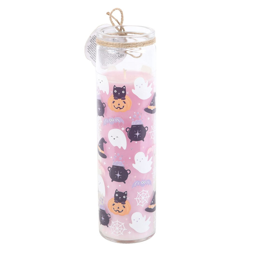 Cute Halloween Print Candy Apple Glass Tube Candle