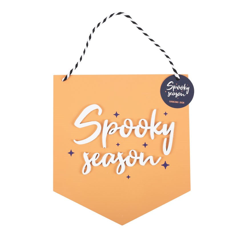 Orange Spooky Season Hanging Mdf Sign