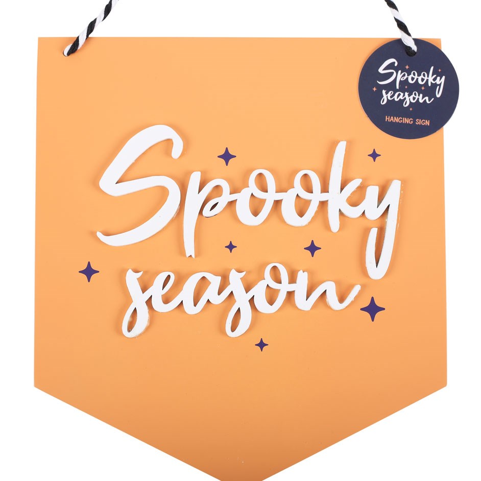 Orange Spooky Season Hanging Mdf Sign