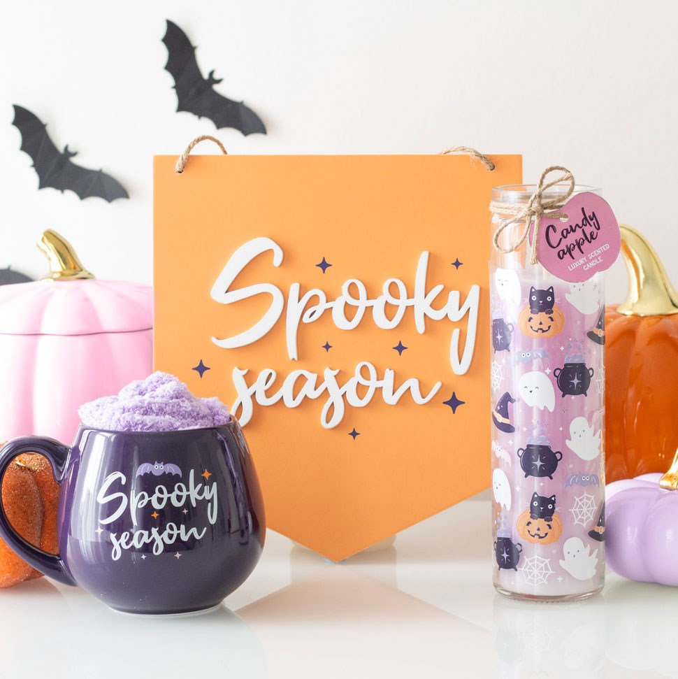 Orange Spooky Season Hanging Mdf Sign