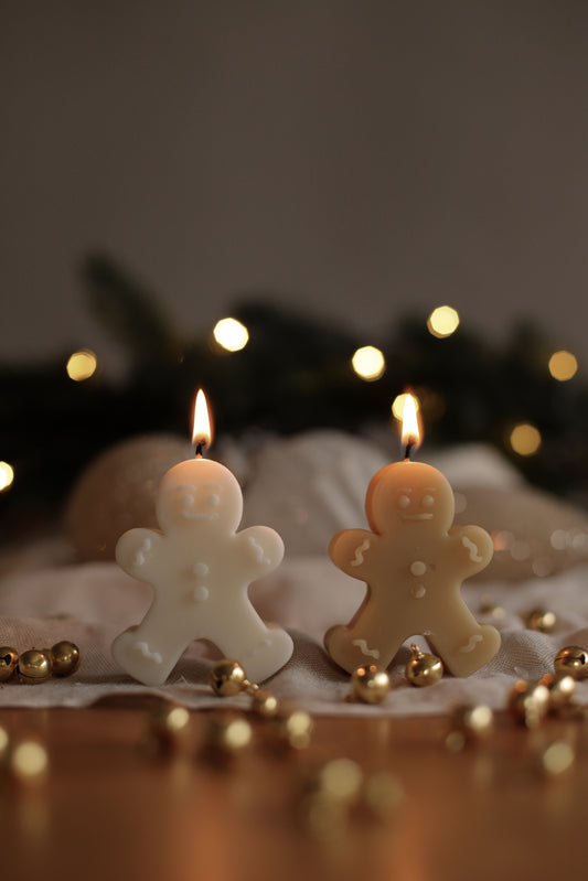 Gingerbread Man Candle - Beeswax -  Caramel in Colour