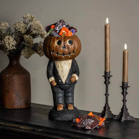 Pumpkin Boy in Suit Candy Dish - Arriving in Store September