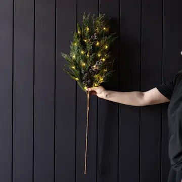Heritage Frosted Navy Berry Norfolk Cypress Stem 42" - LED Pre Lit - Arriving in Store October