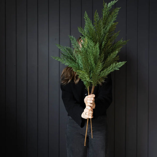 Large Cypress Leaf Full Real Touch Stems 42" - September Drop