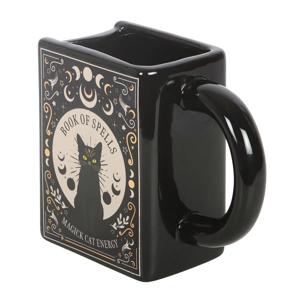 Black Cat Magick Book of Spells Book Shaped Mug - Arriving in Store September