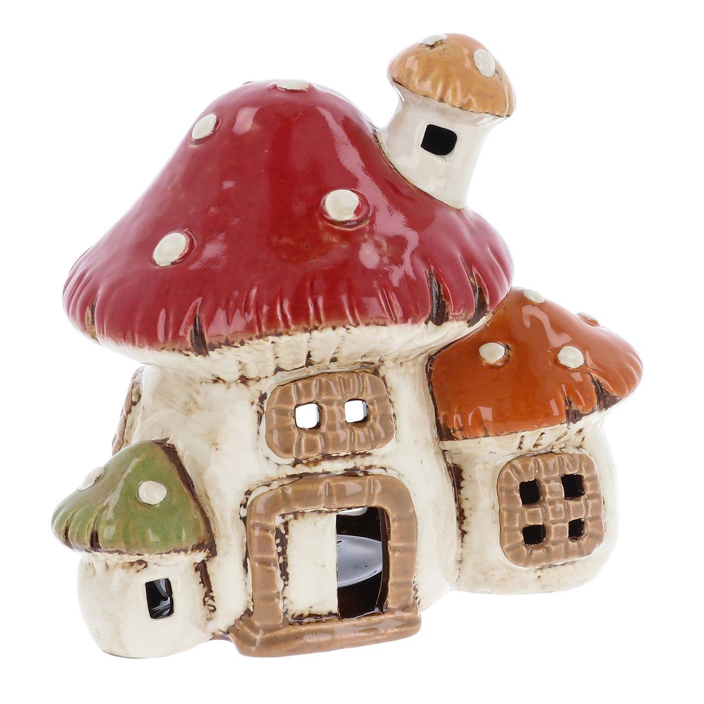 Pre Order - Village Pottery 3 Mushroom House Tealight - Arriving in Store Late March