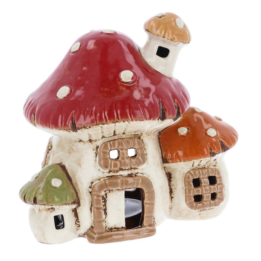 Pre Order - Village Pottery 3 Mushroom House Tealight - Arriving in Store Late March