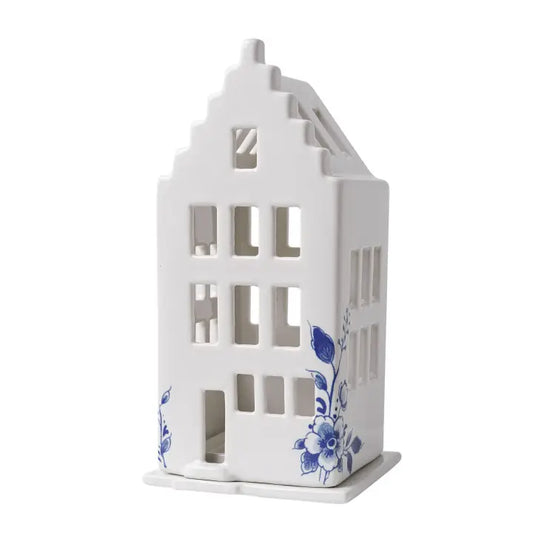 Delft Stepped Gable Tea Light Holder House - September Drop