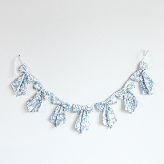 Floral Baby Blue Bow Garland - Arriving in Store Early April - May not arrive in time for Easter