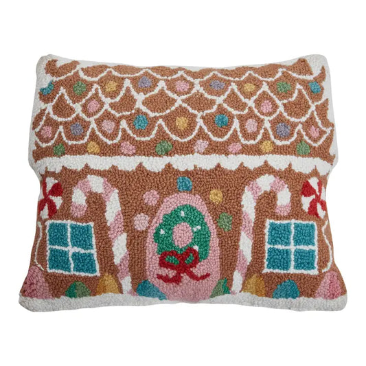 Pastel Gingerbread House Hook Pillow