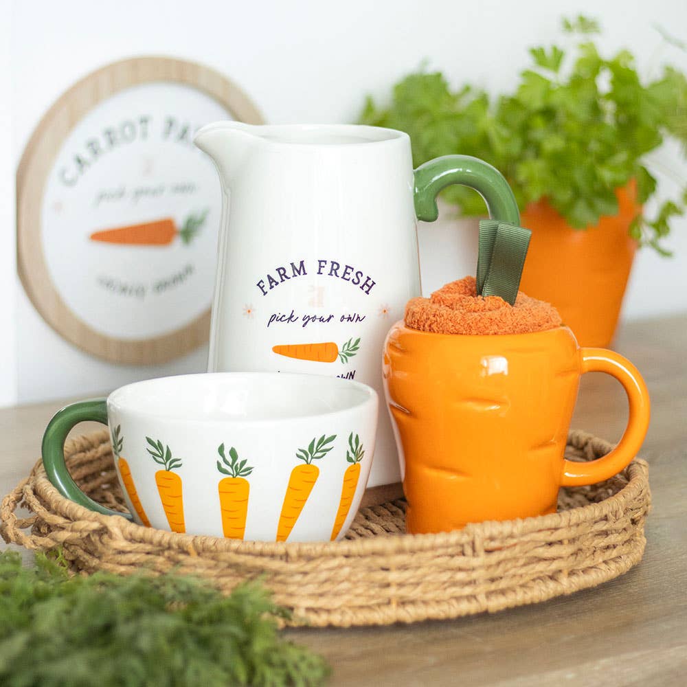 Farm Fresh Carrot Patch Ceramic Easter Flower Jug