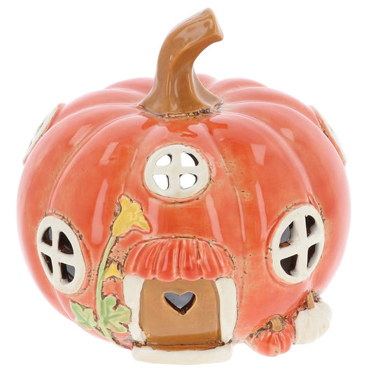 Village Pottery Pumpkin House Tealight - Arriving in Store Mid-March